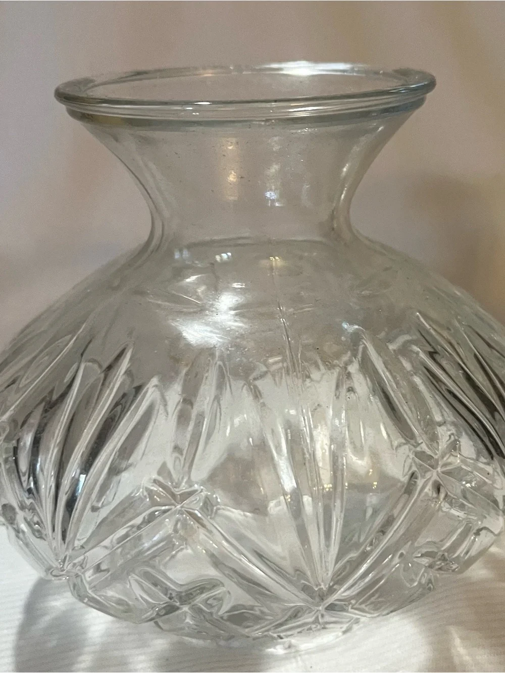 Vintage Clear Glass Cut Hurricane Fairy Lamp “Fiona”